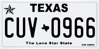 TX license plate CUV0966