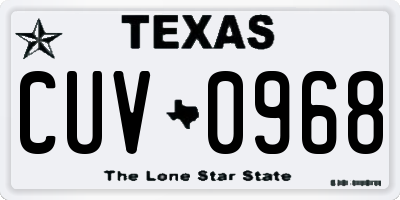 TX license plate CUV0968