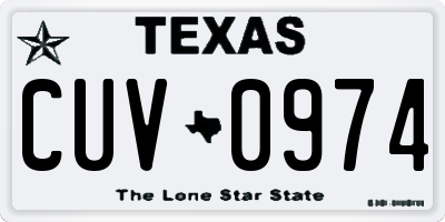 TX license plate CUV0974