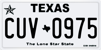 TX license plate CUV0975