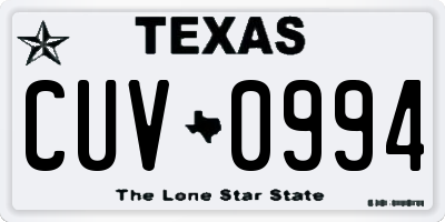 TX license plate CUV0994