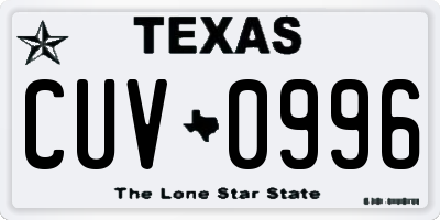 TX license plate CUV0996