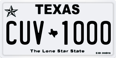 TX license plate CUV1000