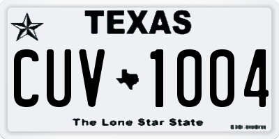 TX license plate CUV1004