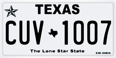 TX license plate CUV1007