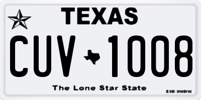 TX license plate CUV1008