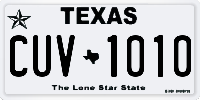 TX license plate CUV1010