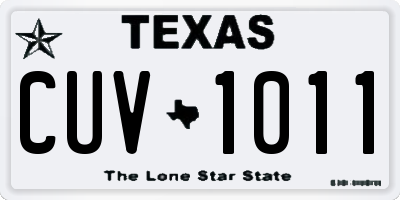 TX license plate CUV1011