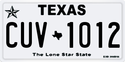 TX license plate CUV1012
