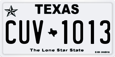 TX license plate CUV1013