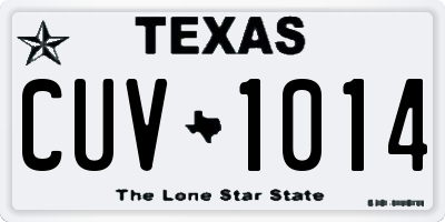 TX license plate CUV1014