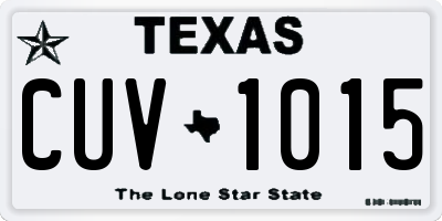 TX license plate CUV1015