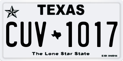 TX license plate CUV1017