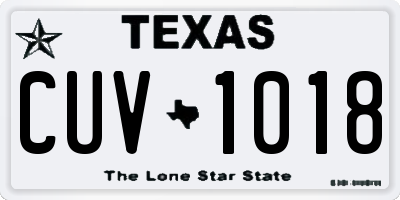 TX license plate CUV1018
