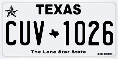 TX license plate CUV1026