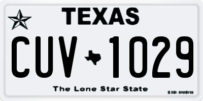 TX license plate CUV1029
