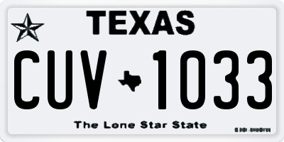 TX license plate CUV1033