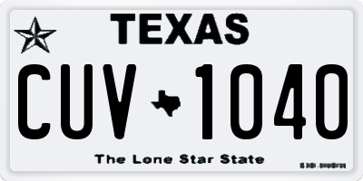TX license plate CUV1040