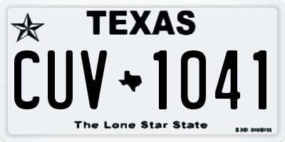 TX license plate CUV1041
