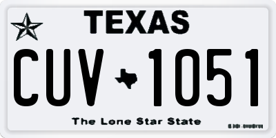 TX license plate CUV1051