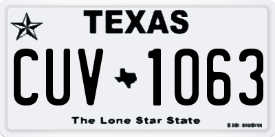TX license plate CUV1063