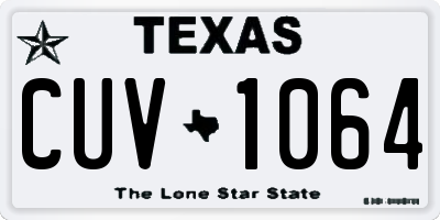 TX license plate CUV1064