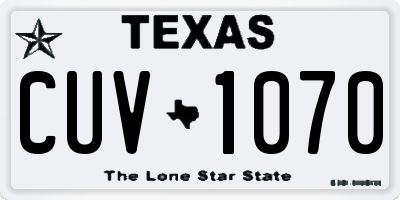 TX license plate CUV1070