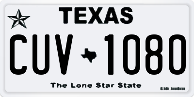 TX license plate CUV1080