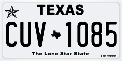 TX license plate CUV1085
