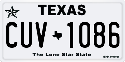TX license plate CUV1086