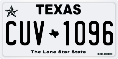 TX license plate CUV1096