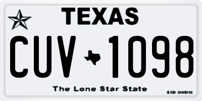 TX license plate CUV1098
