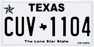 TX license plate CUV1104