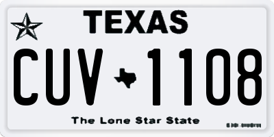 TX license plate CUV1108