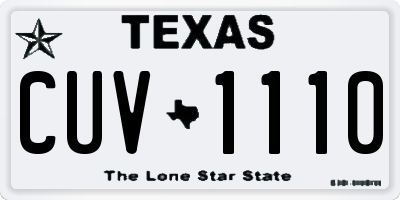 TX license plate CUV1110