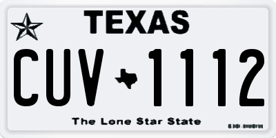 TX license plate CUV1112