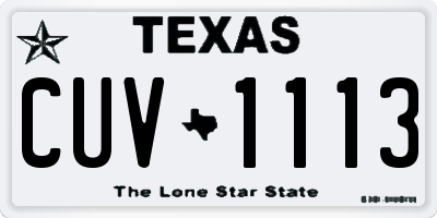 TX license plate CUV1113