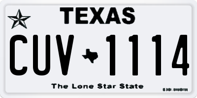 TX license plate CUV1114