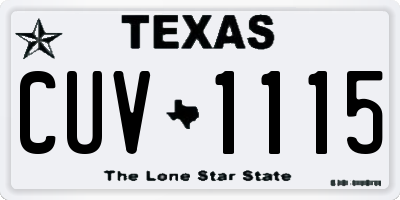 TX license plate CUV1115