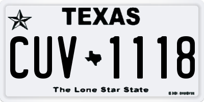 TX license plate CUV1118