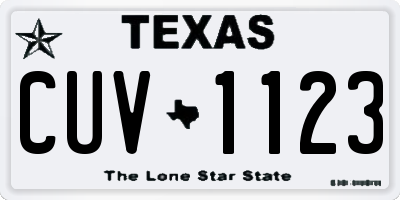 TX license plate CUV1123