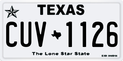 TX license plate CUV1126