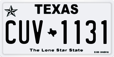 TX license plate CUV1131