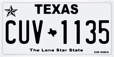 TX license plate CUV1135