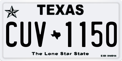 TX license plate CUV1150