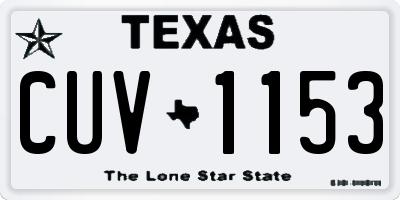 TX license plate CUV1153