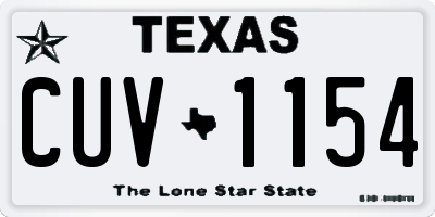 TX license plate CUV1154