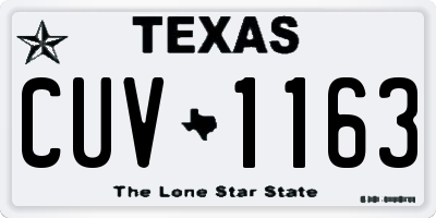 TX license plate CUV1163