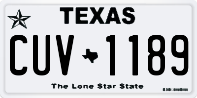 TX license plate CUV1189