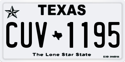 TX license plate CUV1195